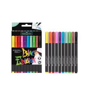 New in box Faber-Castell Black Edition felt tip pen with soft brush nib 10 count